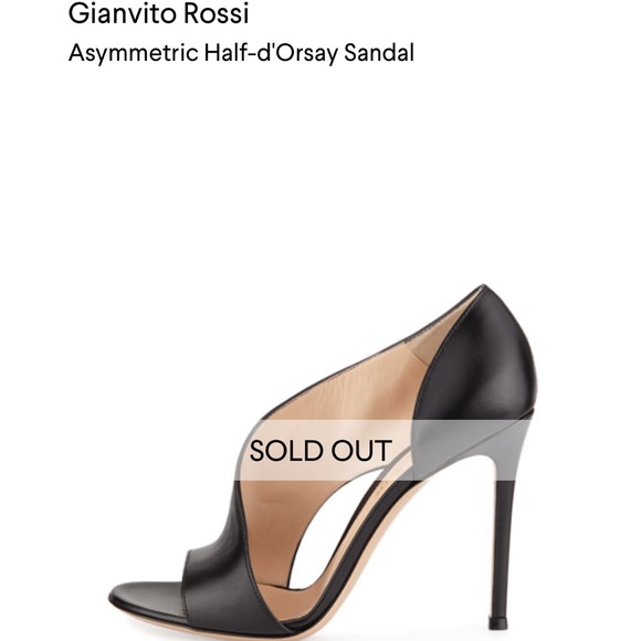 Gianvito Rossi Half-D’Orsay Asymmetric Elegant Sandal. Size 6 - Picture 2 of 12
